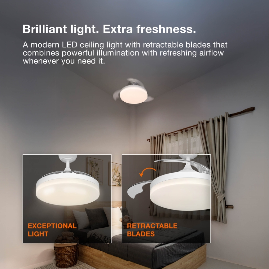Osram - Lampă de tavan LED dimabilă cu ventilator PONIENTE LED/36W/230V 3000/4000/6500K + telecomandă