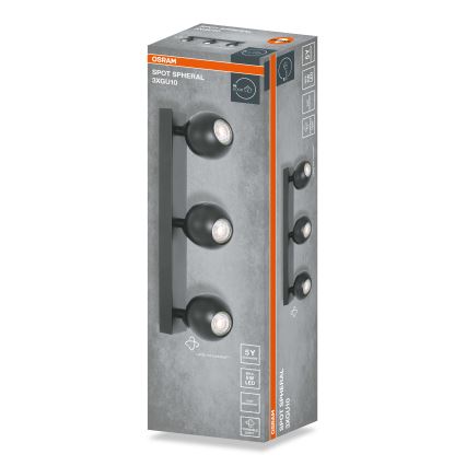 Osram - Corp de iluminat tip spot SPHERAL 3xGU10/6W/230V, negru