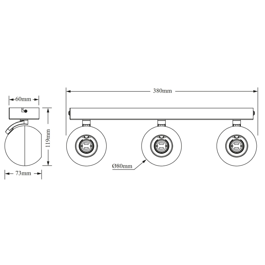 Osram - Corp de iluminat tip spot SPHERAL 3xGU10/6W/230V, negru