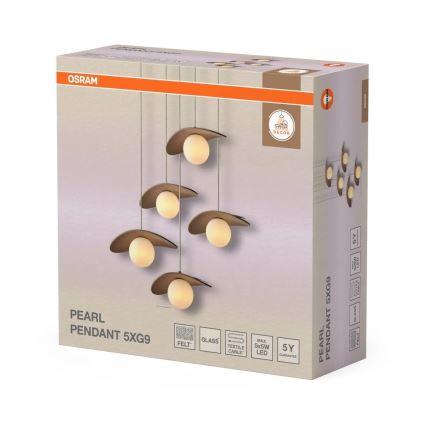 Osram DECOR PEARL – lustru suspendat pe cablu, 5x G9, 5W, 230V, bej