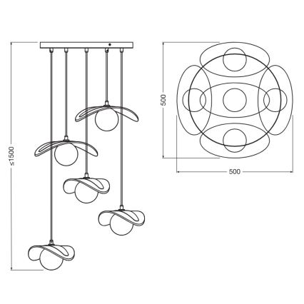 Osram DECOR PEARL – lustru suspendat pe cablu, 5x G9, 5W, 230V, bej