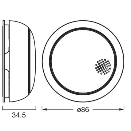 Osram - Detector de fum SMART+ 3V Wi-Fi 1400 mAh