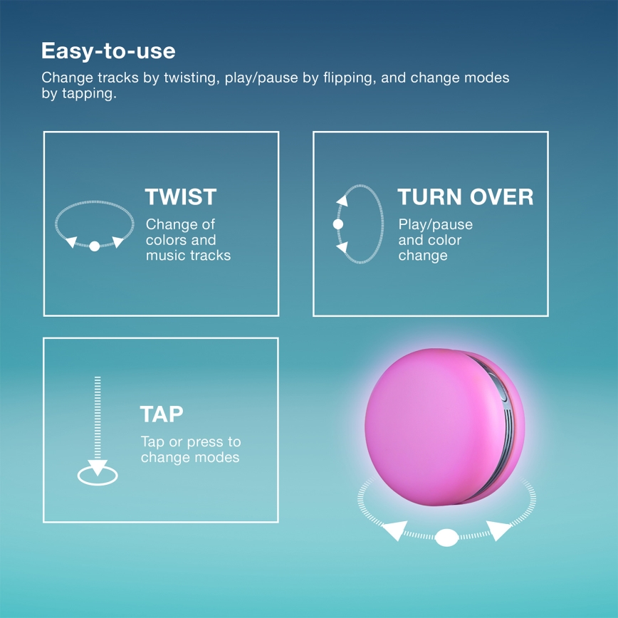 Osram - Boxă LED RGB reglabilă SMART+ MACARON LED/1,75W/3,7V 450 mAh galbenă