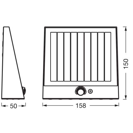 Osram - Aplica LED solară de perete cu senzor ENDURA STYLE LED/10,2W/4,2V 2000 mAh IP54 antracit