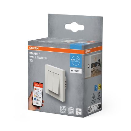 Osram - Întrerupător cu 2 butoane SMART+ MATTER 230V Wi-Fi