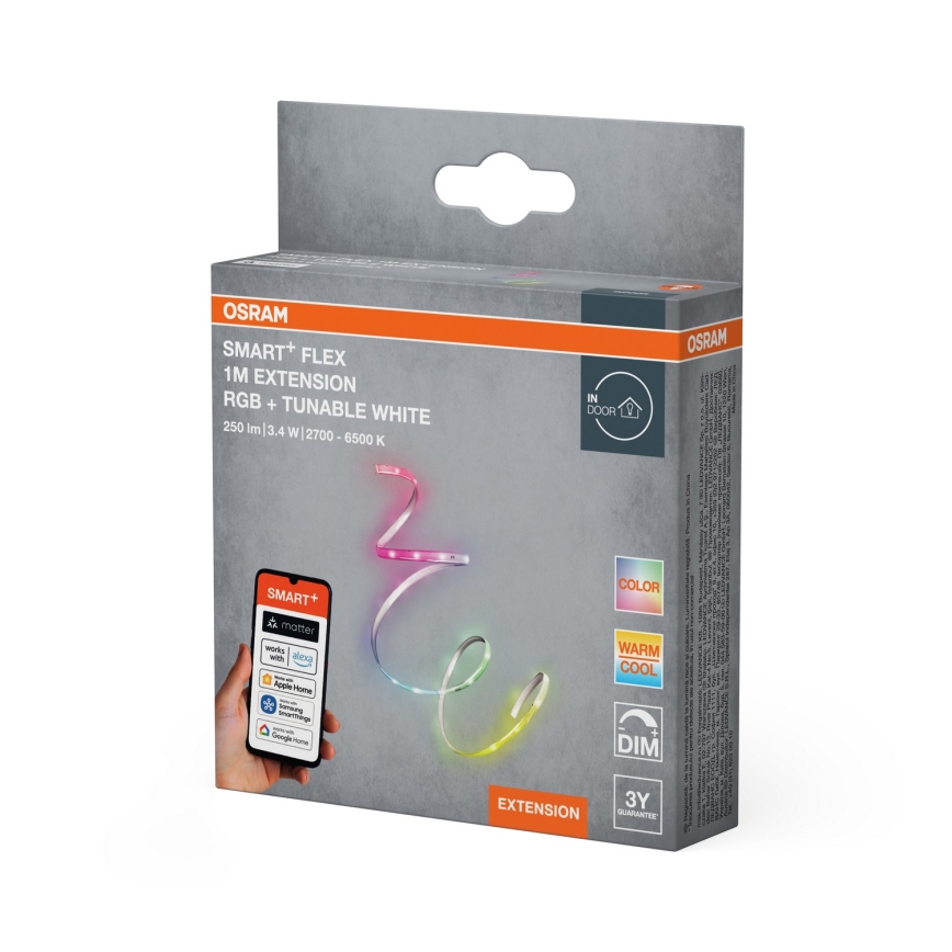 Osram - Kit de extensie pentru bandă LED SMART+ FLEX RGB+TW, dimmabilă, 1 m, LED/3,4W/24V, 2700-6500K, Wi-Fi