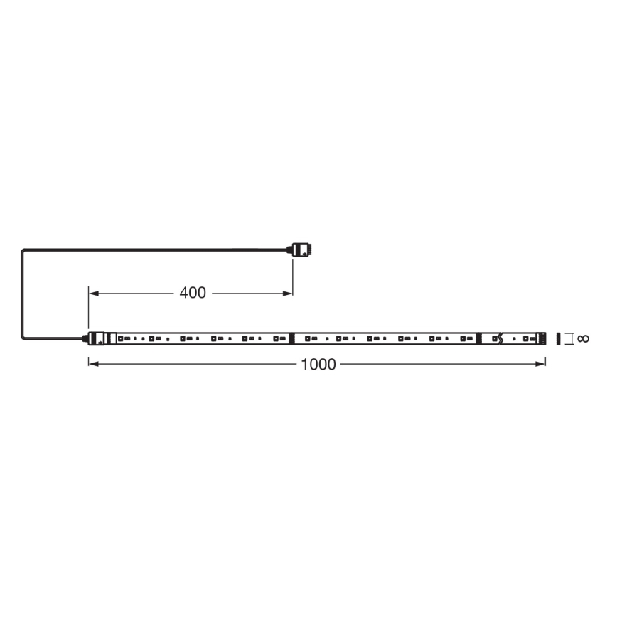 Osram - Kit de extensie pentru bandă LED SMART+ FLEX RGB+TW, dimmabilă, 1 m, LED/3,4W/24V, 2700-6500K, Wi-Fi