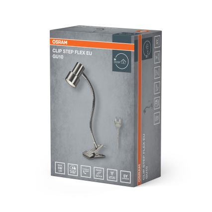 Osram - Lampă cu clemă CLIP STEP FLEX 1xGU10/5W/230V crom mat