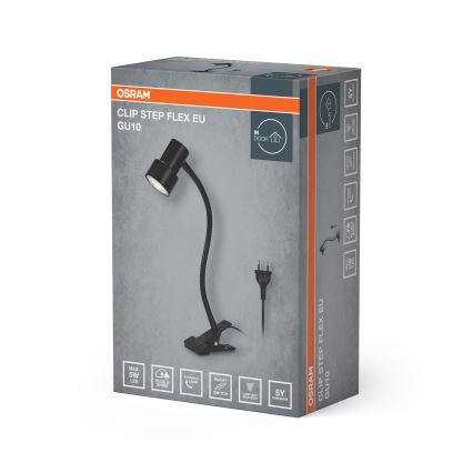 Osram - Lampă cu clemă CLIP STEP FLEX 1xGU10/5W/230V neagră