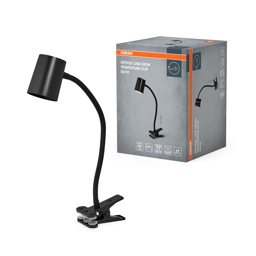 Osram - Lampă de birou cu clemă DESK LINE 1xGU10/9W/230V, neagră