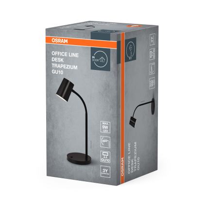 Osram - Lampă de birou DESK LINE, 1x GU10, 9W, 230V, neagră