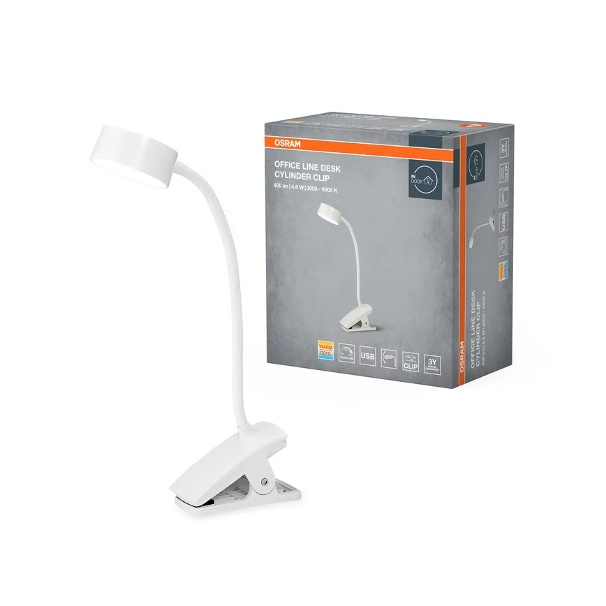 Osram - Lampă de birou LED reglabilă cu clemă OFFICE LINE LED/4,8W/230V 3000/4000/6500K albă