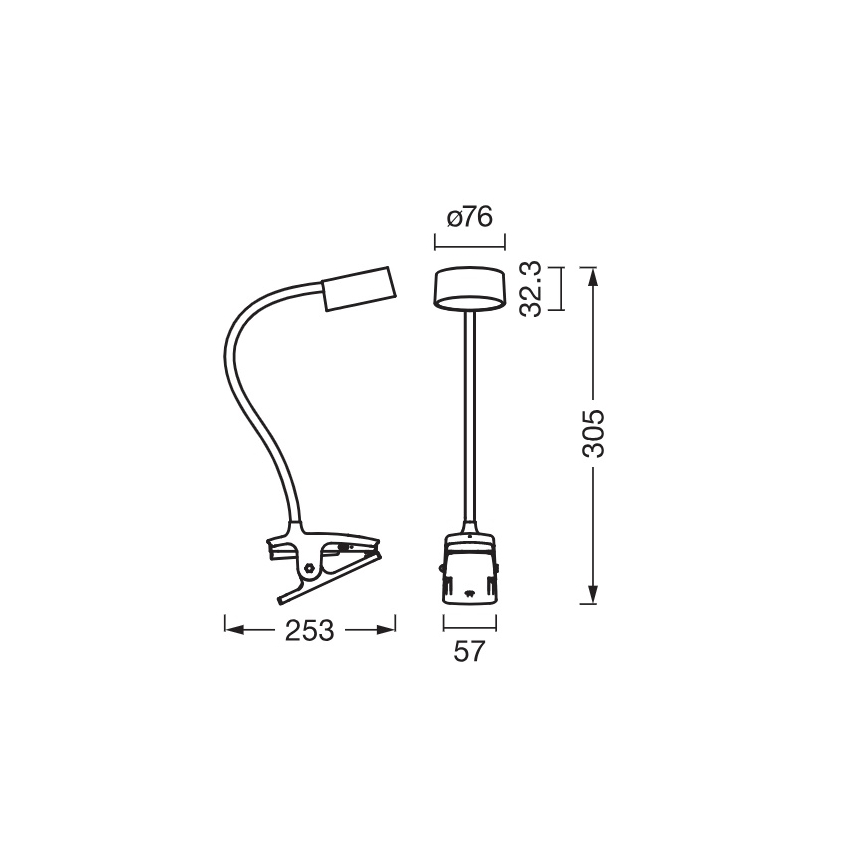 Osram - Lampă de birou LED reglabilă cu clemă OFFICE LINE LED/4,8W/230V 3000/4000/6500K albă