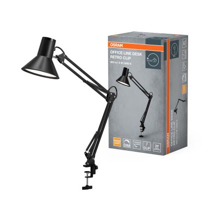 Osram - Lampă de birou LED reglabilă cu clemă Office Line LED/9W/230V 3000K neagră