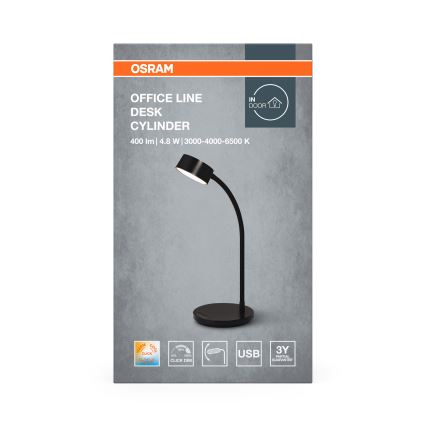 Osram - Lampă de birou LED reglabilă OFFICE LINE LED/4,8W/230V 3000/4000/6500K negru