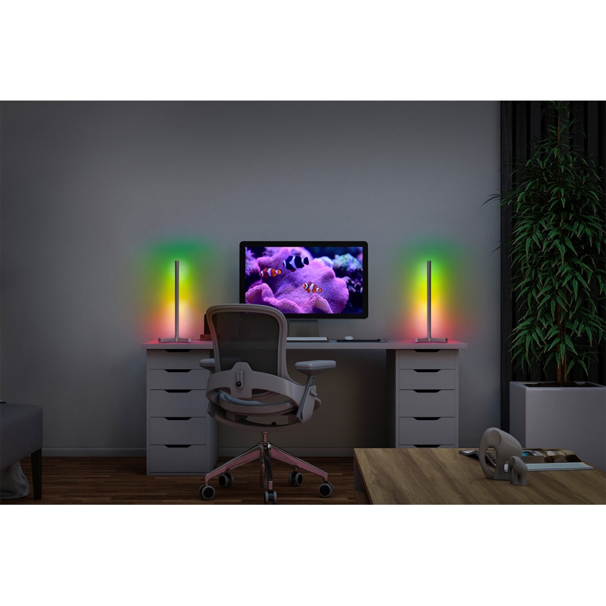 Osram - Lampă de masă SMART+ MAGIC LED RGBW, reglabilă, 7,5W/230V 2700-6500K, argintie, Wi-Fi + telecomandă