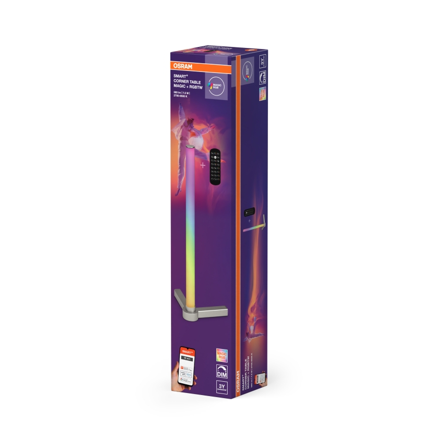 Osram - Lampă de masă SMART+ MAGIC LED RGBW, reglabilă, 7,5W/230V 2700-6500K, argintie, Wi-Fi + telecomandă