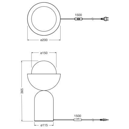 Osram - Lampă de masă DECOR BOWL 1xE14/25W/230V neagră