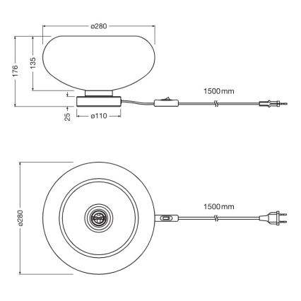 Osram - Lampă de masă DECOR SMOKE 1xE27/12W/230V negru/gri fumuriu