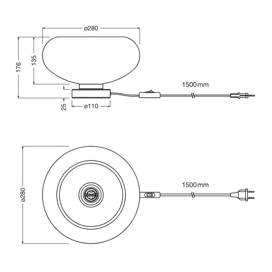 Osram - Lampă de masă DECOR SMOKE 1xE27/12W/230V negru/gri fumuriu