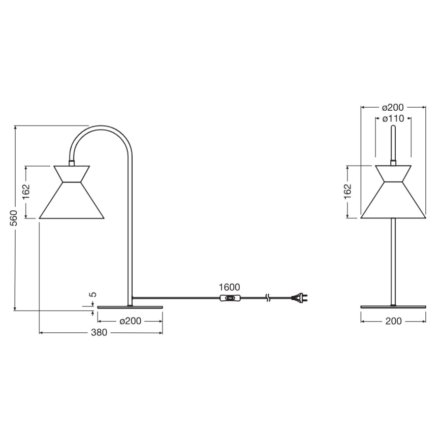 Osram - Lampă de masă DECOR WAIST 1xE27/40W/230V neagră