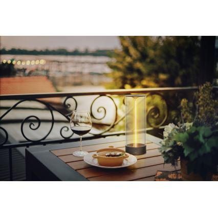 Osram - Lampă LED de masă pentru exterior ENDURA STYLE, reglabilă, cu control tactil, 1,5W/5V, 2500 mAh, USB, IP54, antracit
