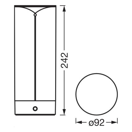 Osram - Lampă LED de masă pentru exterior ENDURA STYLE, reglabilă, cu control tactil, 1,5W/5V, 2500 mAh, USB, IP54, antracit