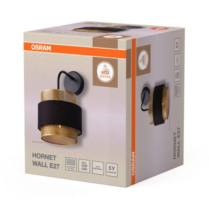 Osram - Lampă de perete DECOR HORNET 1xE27/10W/230V negru/auriu