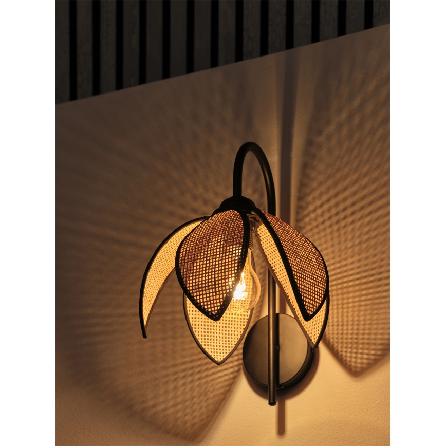 Osram - Lampă de perete DECOR RATTAN 1xE27/15W/230V bej/negru
