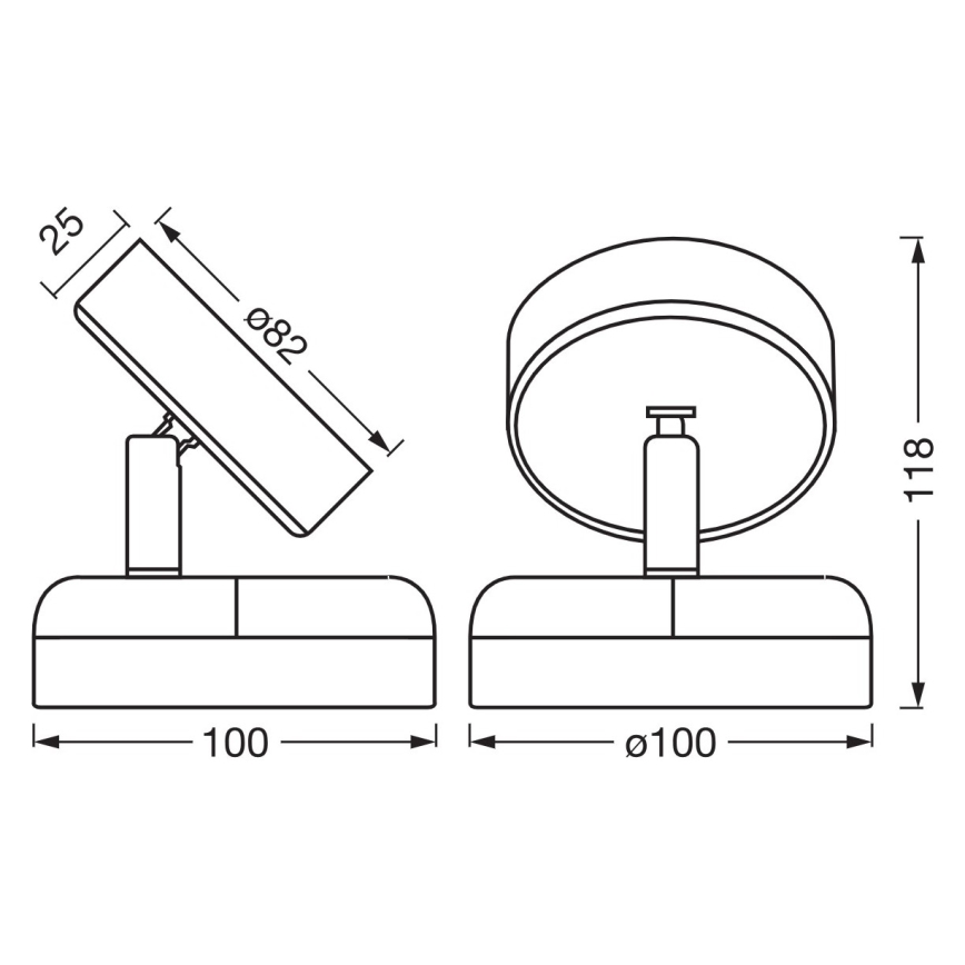 Osram - NIGHTLUX Aplică de perete LED tactilă, reîncărcabilă și reglabilă, LED/1,8W/5V, negru