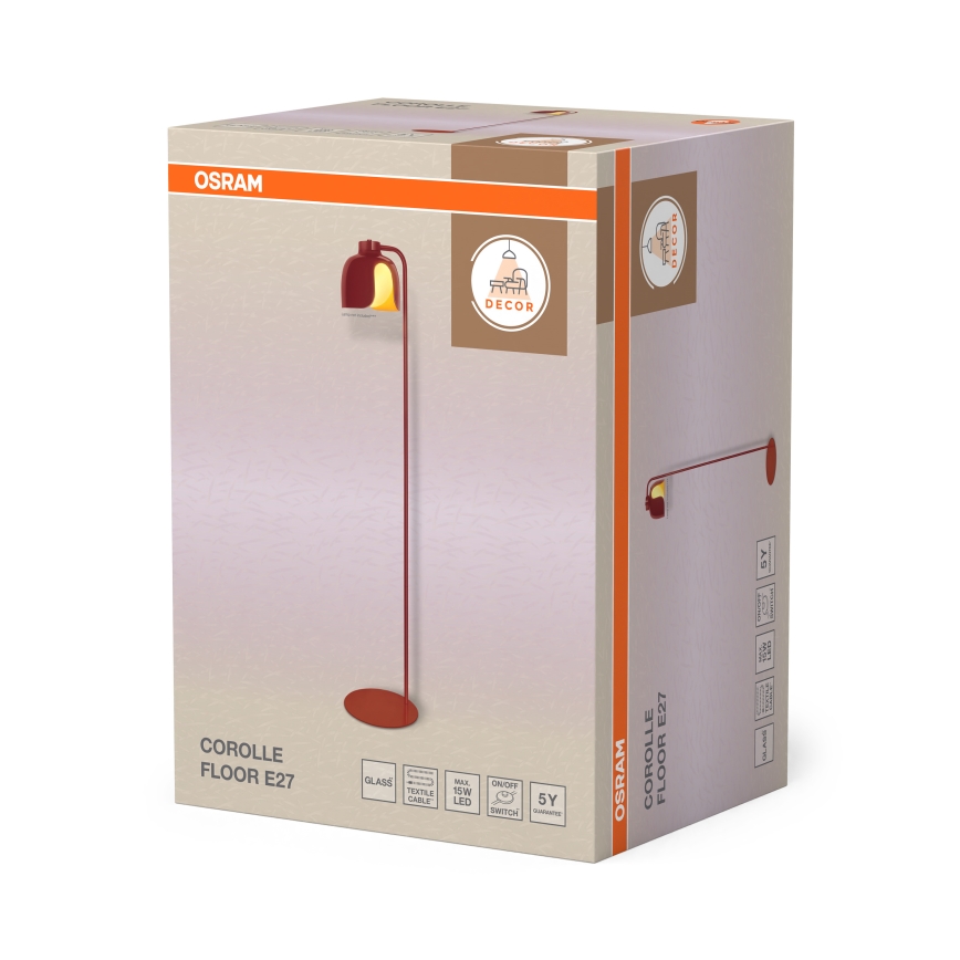Osram - Lampă de podea DECOR COROLLE 1xE27/15W/230V roșie