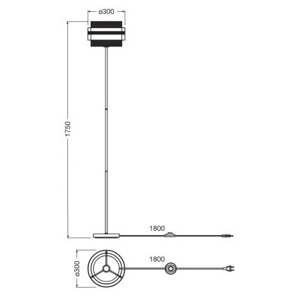 Osram - Lampă de podea DECOR HORNET 1xE27/10W/230V negru/auriu