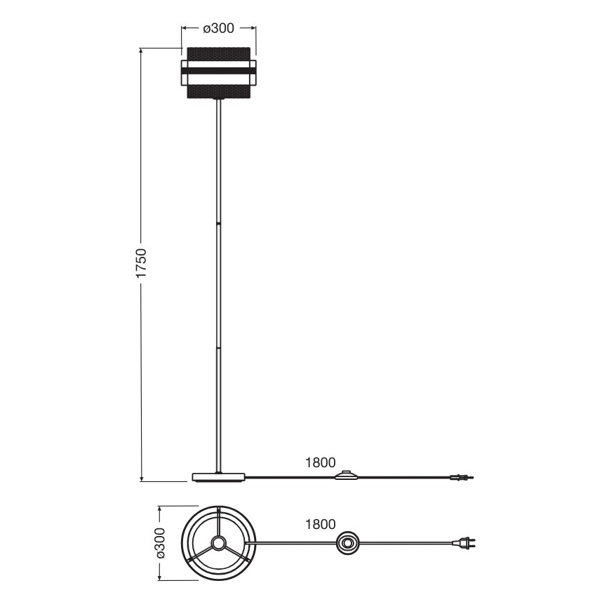 Osram - Lampă de podea DECOR HORNET 1xE27/10W/230V negru/auriu