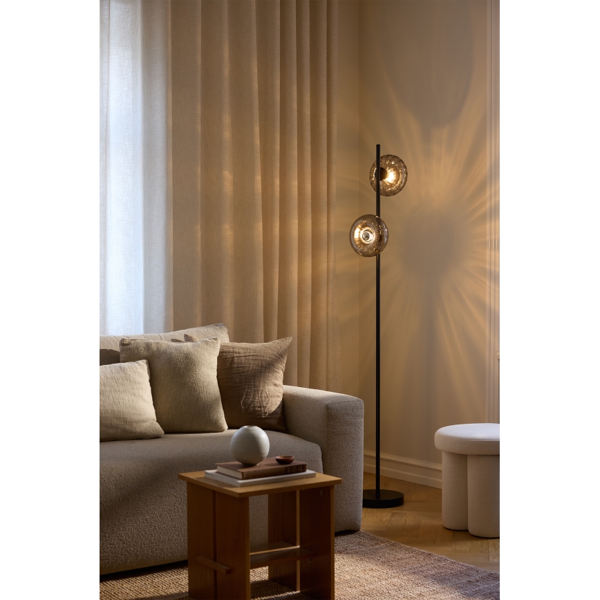Osram - Lampă de podea DECOR SMOKE 2xE14/12W/230V negru/gri fumuriu