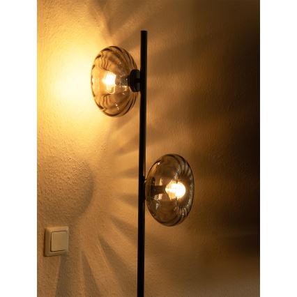 Osram - Lampă de podea DECOR SMOKE 2xE14/12W/230V negru/gri fumuriu