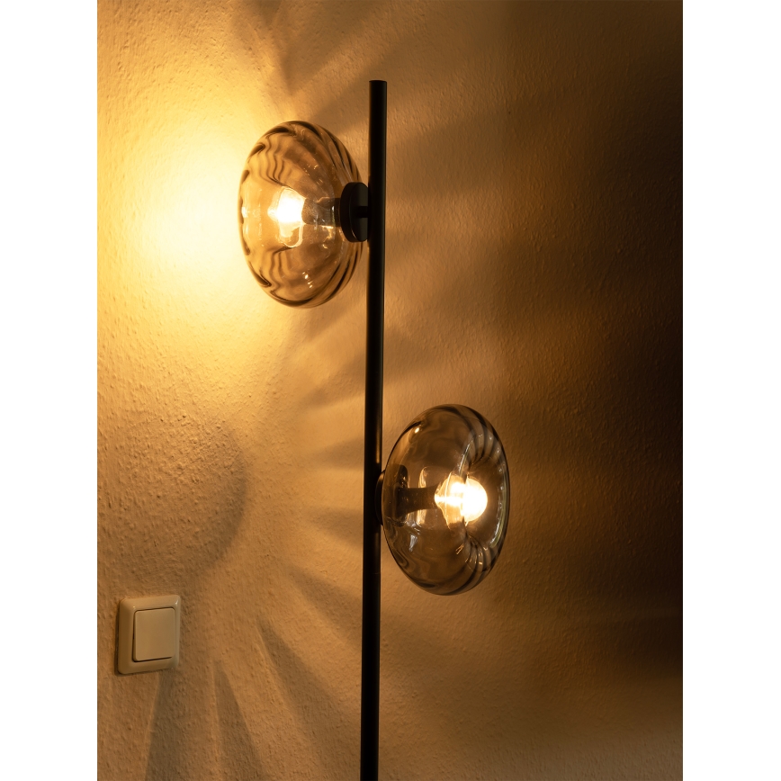 Osram - Lampă de podea DECOR SMOKE 2xE14/12W/230V negru/gri fumuriu