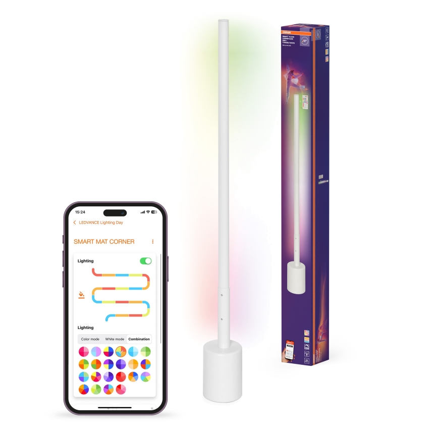 Osram - Lampă de podea LED RGBW dimabilă SMART+ FLOOR LED/8W/230V 2700-6500K Wi-Fi albă + telecomandă