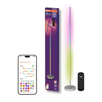 Osram - Lampă de podea LED RGBW reglabilă SMART+ MAGIC LED/11,5W/230V 2700-6500K argintie Wi-Fi + telecomandă