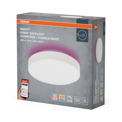 Osram - Plafonieră LED RGBW SMART+ ORBIS, reglabilă, LED/28W/230V, Ø 35 cm, 2700-6500K, Wi-Fi