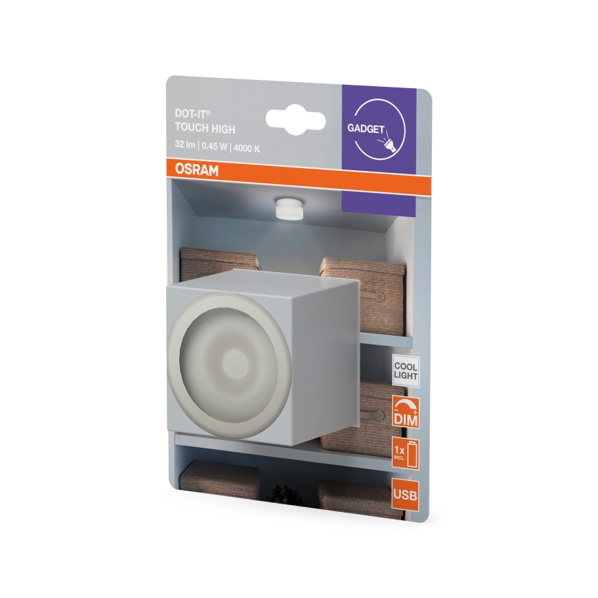 Osram DOT-IT - Lampă de veghe LED reglabilă, 0,45W/5V, 500 mAh, alb