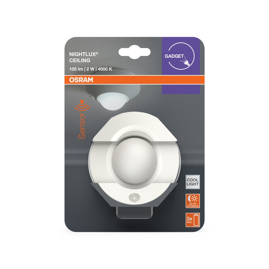 Osram - Lampă LED de orientare cu senzor NIGHTLUX LED/2W/3xAA albă