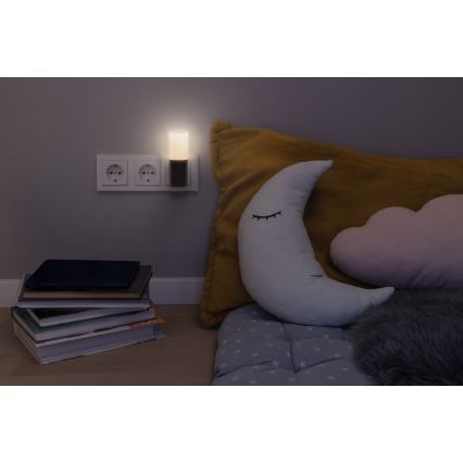 Osram - Lampă de veghe LED LUNETTA cu senzor de amurg, LED/0,2W/230V, negru