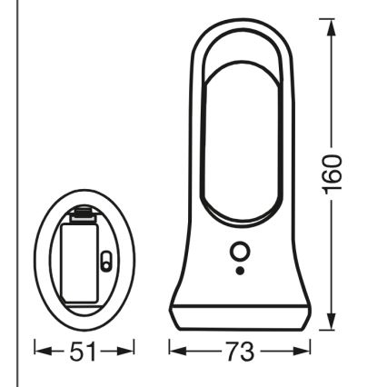 Osram - Lampă LED de orientare cu senzor de mișcare și de amurg MOBILE LED/0,7W/4xAAA, albă