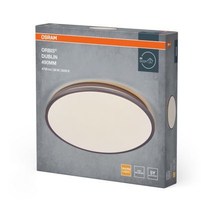 Osram - Lampă LED de tavan ORBIS DUBLIN, 36 W, 230 V, Ø 49 cm, argintiu