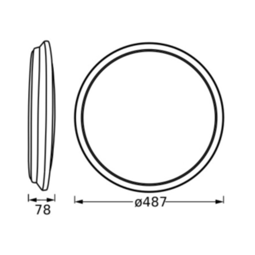 Osram - Lampă LED de tavan ORBIS DUBLIN, 36 W, 230 V, Ø 49 cm, argintiu