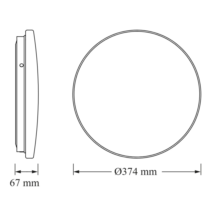 Osram - Plafonieră LED pentru baie CEILING ROUND, cu senzor de amurg, LED/24W/230V, 3000K, Ø 37 cm, IP44, albă