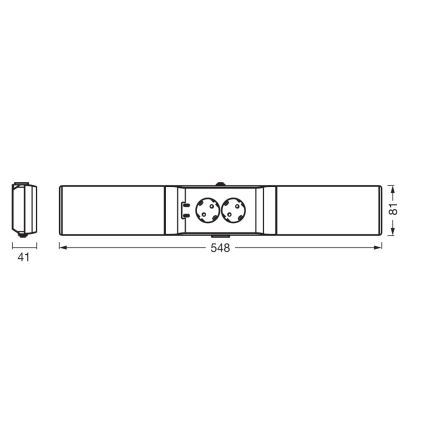 Osram - Lampă LED dimabilă pentru montaj sub dulap, cu prize UNDERCABINET LED/10W/230V 3000K 54,8 cm neagră