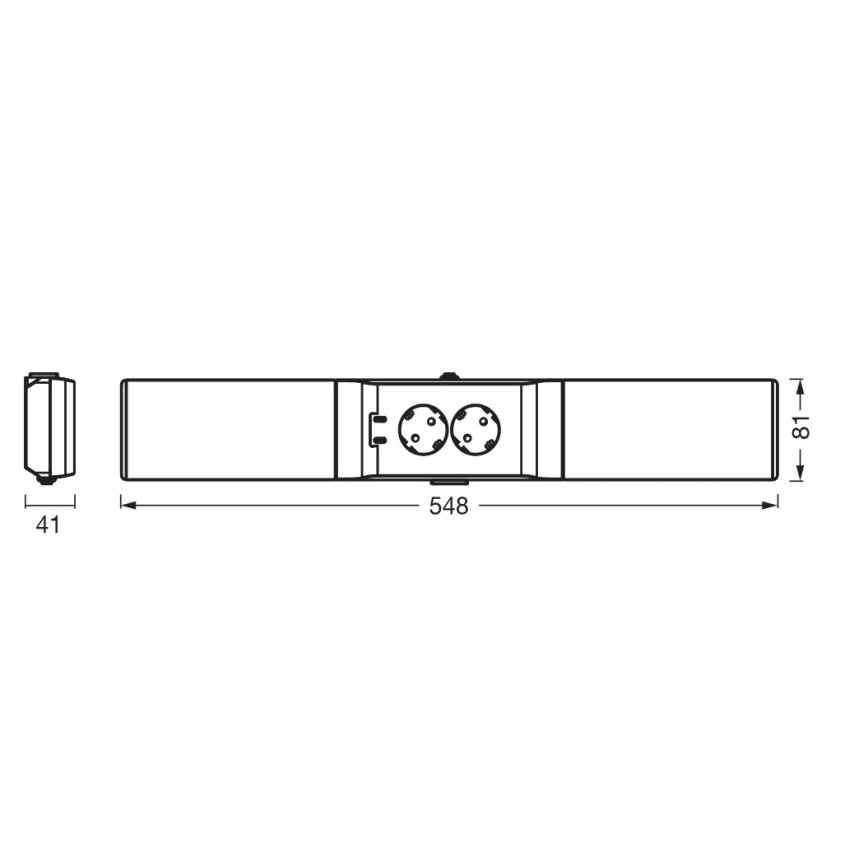 Osram - Lampă LED dimabilă pentru montaj sub dulap, cu prize UNDERCABINET LED/10W/230V 3000K 54,8 cm neagră