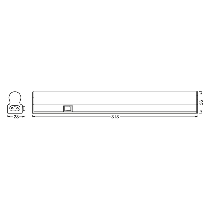 Osram - Lampă LED pentru mobilier BATTEN cu senzor de mișcare, 4 W, 230 V, 3000 K (lumină caldă), 32 cm, albă