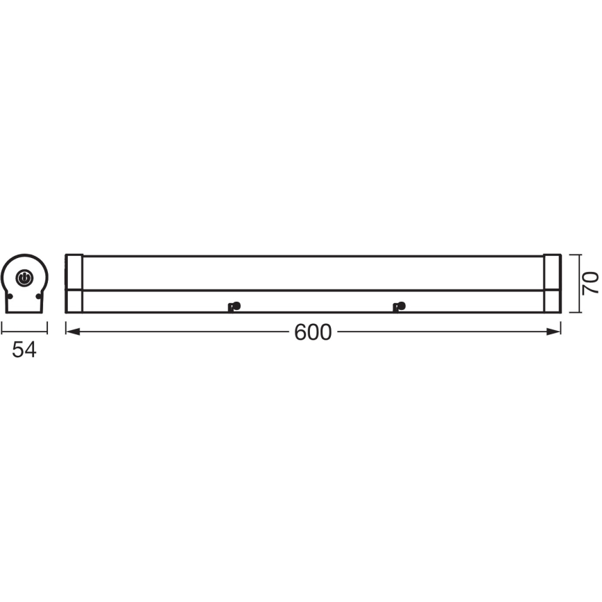 Osram - ORBIS TUBE, corp de iluminat LED reglabil pentru oglindă de baie, 12 W, 230 V, 3000/4000 K, 60 cm, IP44, maro